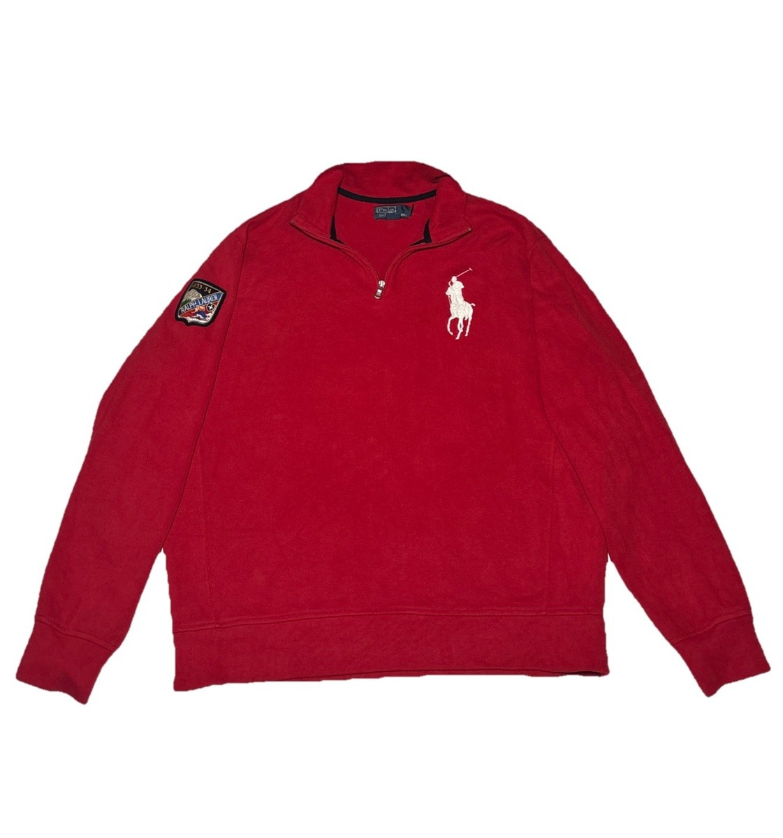 Vintage Polo Ralph Lauren Sweater Mens XL Red Ski Patch Big Pony