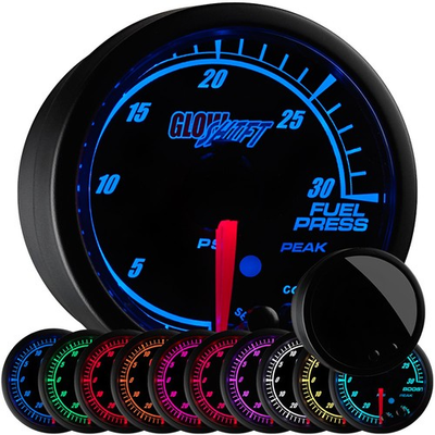 #ad #ad 52mm GlowShift Elite 10 Color Diesel 30 PSI Fuel Pressure Gauge w Low Alert $119.99