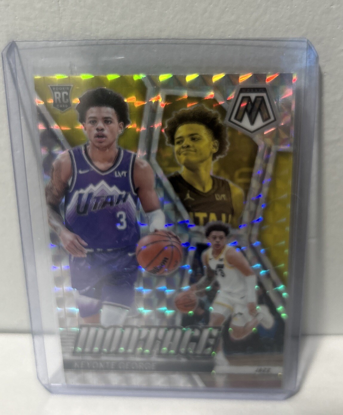 2023-24 Panini Mosaic Montage Keyonte George Mosaic Prizm RC Jazz