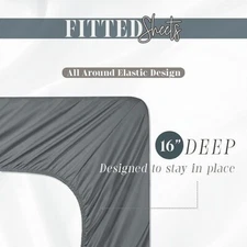 Extra Deep Fitted Sheet Only Fits 14"-16" Mattress All Bed Sizes Full Queen King
