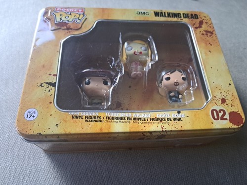 Funko Pocket POP Walking Dead 3 Pack Tin - Daryl, Rick, & Teddy Bear Walker - Picture 3 of 4