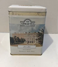 Vintage AHMAD Empty Tea Tin Made England 6" X 4"