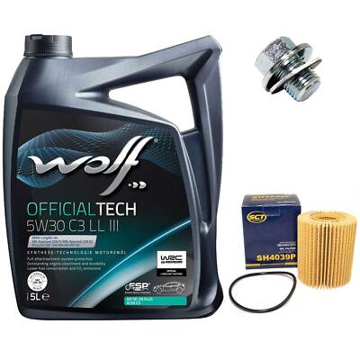 Motoröl Set 5W30 5 Liter + Ölfilter + Ölablassschraube für Lexus GS 300h 181 PS