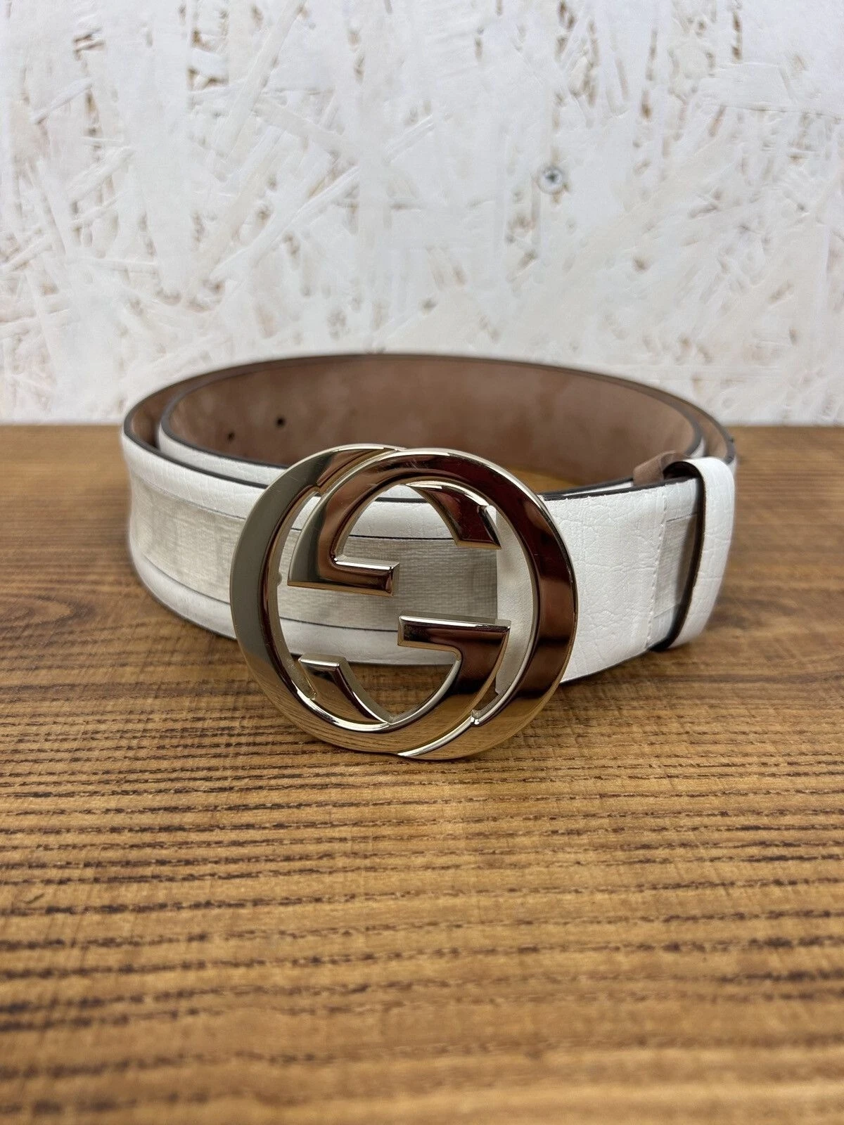 Ceinture Gucci GG en toile enduite avec boucle GG imbriquée 142930