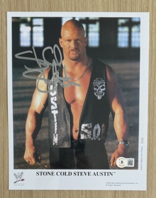 STONE COLD STEVE AUSTIN SIGNED WWE 8X10 PHOTO BAS BECKETT | eBay