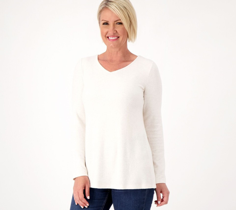 Женский свитер низкой вязки Susan Graver Petite Marshmallow Knit, Вересковый крем, XL