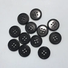 Lot 24 Buttons Rim Black Plastic 4-Hole 18 mm Sew Through Sewing #BK106