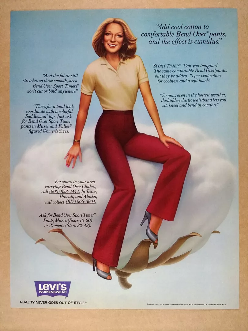 1983 Levi's Womenswear Bend Over Sport Timer Pants vintage print Ad