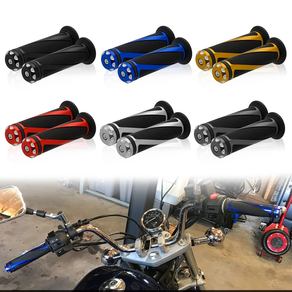 Guidão de borracha para motocicleta 7/8" para Honda Yamaha Suzuki Kawasaki BMW - Imagem 3 de 4