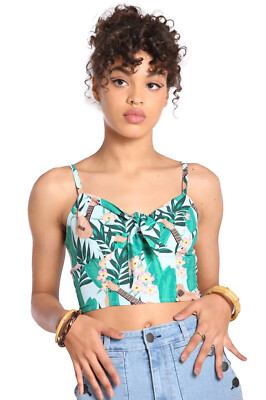 Hell Bunny Crop Top Ululani Retro Vintage Tiki Blumen Hawaii Träger Top Knoten