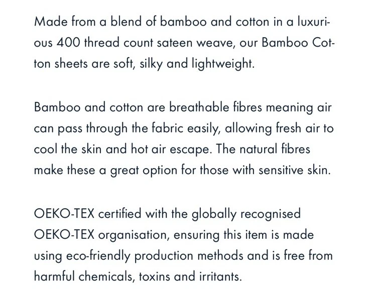 Sábana plana de algodón de bambú de 400 hilos 1 king Foto 4 de 4