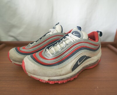 Nike Air Max 97 USA Denim Men’s Size DJ5171-600 White Chili Red EUC 