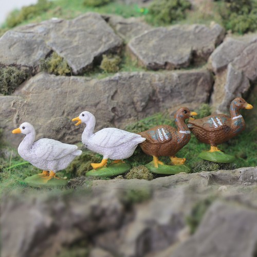 14pcs Modèle Peint 1:43 Échelle PVC Canard Oie O Échelle Animaux de la Ferme - Photo 12/12