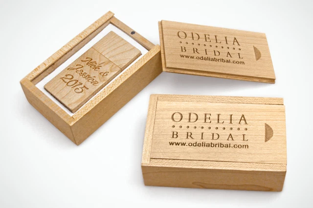 Engraved 10PCS USB 3.0 16GB Wooden USB Flash Drive and Box Bundle, Wedding USB - Image 2 of 4