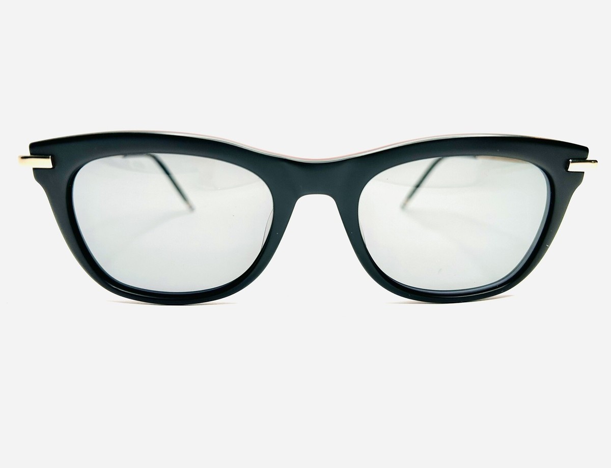 Thom Browne TB-712-A-T-BLK-GLD-52 Black & Navy Blue Sunglasses