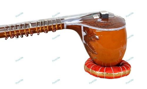 Sitar Best Design Bag 7 Main Strings and 11 or 13 Sympathetic String With Bag - Picture 7 of 12