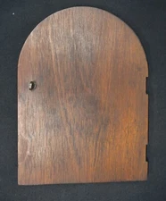 Vintage West German Mantle Clock Walnut Wooden Back Door 7 1/2" T X 5 5/8" W