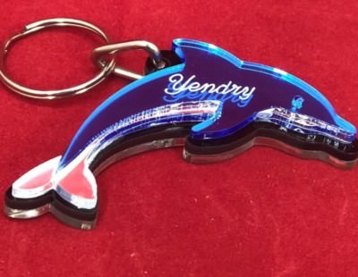 Dolphin Key Chain Custom Name Engraved Free keychain keyring Name Personalize