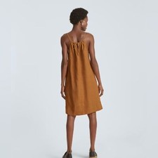NWT Everlane 100% Linen Apron Mini Dress Spice XS Tie Back Sun Dress Summer