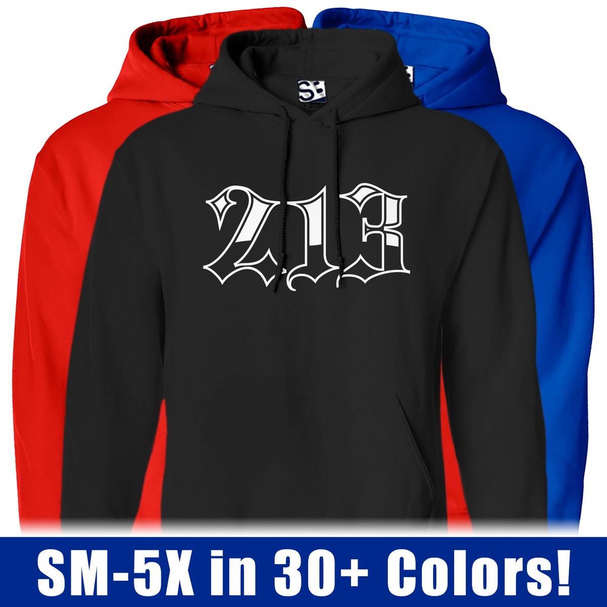 213 Area Code HOODIE Old English Los Angeles Long Beach