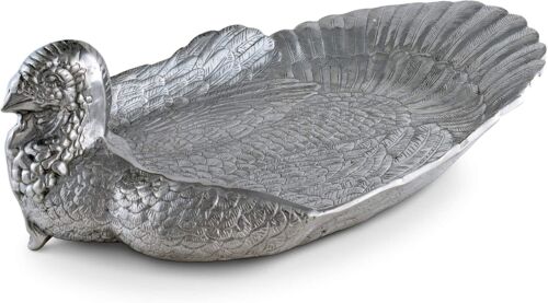 Arthur Court Designs Aluminum Metal Thanksgiving Turkey Heavy Serving Tray - Afbeelding 1 van 7