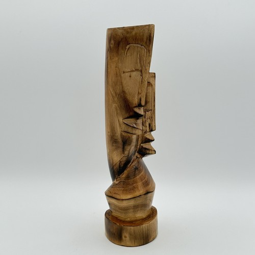 Handcrafted Treated Wood Dual Mask Young Lovers Fiji Island Carving 10 Inch - Picture 5 of 10