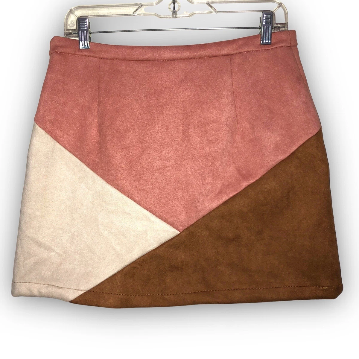White suede top mini skirt