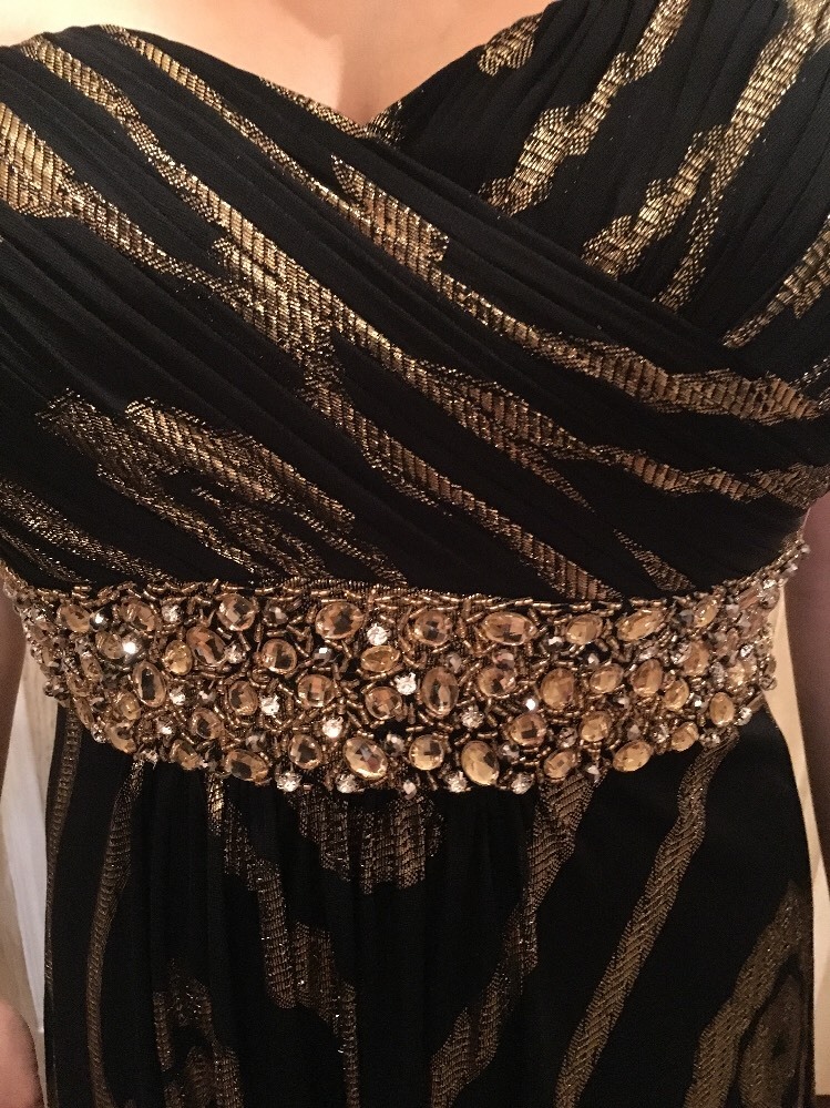 New Betsy & Adam Dress, Women, Black And Gold, Long, Strapless, Size 8 |  eBay