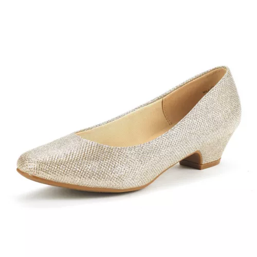 Zapatos de salón clásicos sin cordones de tacón grueso bajo con punta cerrada para mujer - Imagen 12 de 17