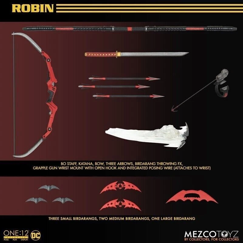 Mezco Batman Robin 1:12 Scale Action Figure Model Toy Collection Gift In Stock - Image 2 of 4