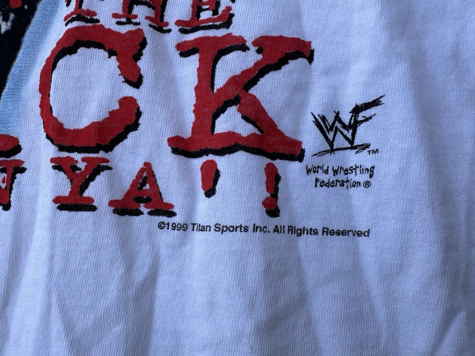Camisa sin mangas 1999 WWF The Rock Layin The Smack Down talla L lucha libre vintage Foto 4 de 4