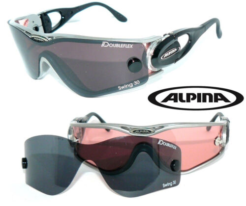 ALPINA SWING 30 GREY BLUE DOUBLEFLEX CERAMIC SKI 40 VARIOFLEX 60 Sunglasses - Picture 1 of 8