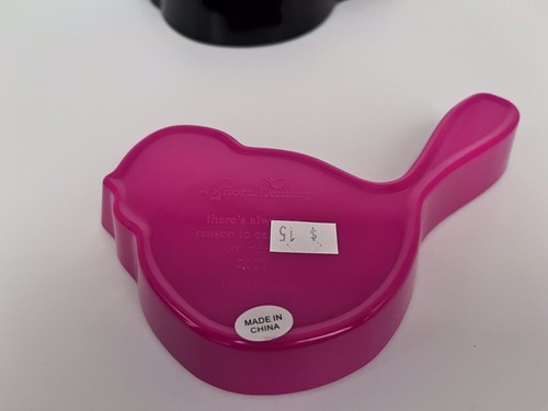 Nora Fleming Melamine Pink & Black Bird Dishes Limited Edition โ20 & โ21 ๐บ NEW - Picture 6 of 6