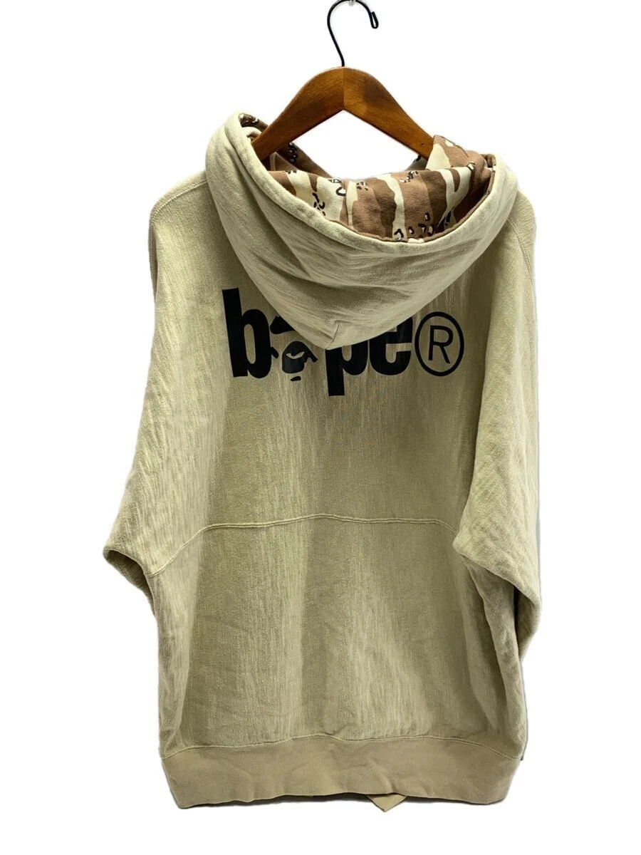 A BATHING APE (BAPE) A BATHING APE 001Pph301005X Felpa con cappuccio taglia L cotone beige stampa uomo #DL 17B