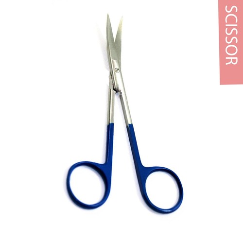 SETOF 5 IRIS Scissors 4.5" Blue Curved Sharp Micro Scissors SUPERCUT instrument - Picture 5 of 5