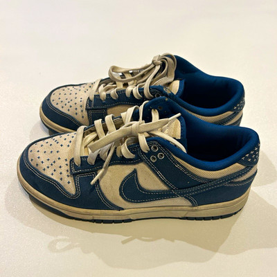 Nike Dunk Men s Low Top Lace Up Blue Stars Pattern Athletic Sneakers