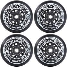 Inline Skate Wheels, Outdoor Asphalt Formula, 4-Pack Black, 76Mm 85A SHR Rol