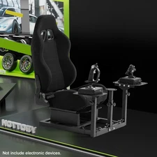 Hottoby Flight Simulator Stand & With Black Seat Fits Logitech X52 Thrustmaster