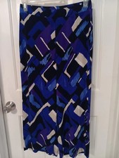 CHICO'S acetate/spandex PULL-ON wide leg CROP PANTS Pallazo-sz 1 S/M-8/10