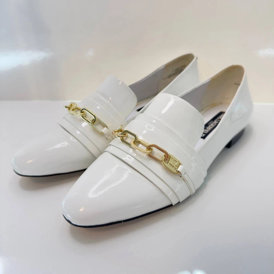 Mocasines Karl Lagerfeld Paris charol blanco - talla 7,5 M / 38B Foto 3 de 4