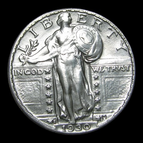 1930-S Standing Liberty Quarter Silver ---- Stunning Details Coin ---- #KK024