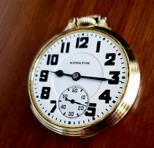HAMILTON 992E POCKET WATCH 16 SIZE GF CASE PERFECTLY SERVICED 1939