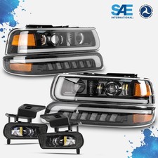 Led Headlights Led Fog Lights Combo For Chevrolet Silverado 1500 2500 1999-02