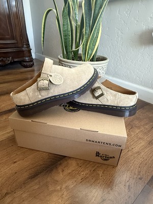 DR. MARTENS Isham Desert Oasis Suede Mules Women's Size 9 