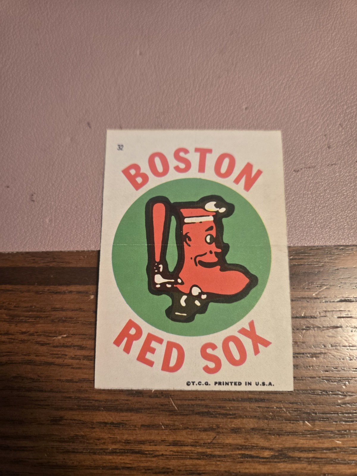 1967 Topps Stickers Boston Red Sox #32 Red Sox Logo EX-MT Red Sox