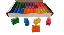Pencil Sharpeners for Kids with Removable Neon Colored Lids 72 Pack 