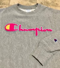 1990s Champion Crewneck Heavyweight Sweatshirt Large Embroidered Boyfriend Top