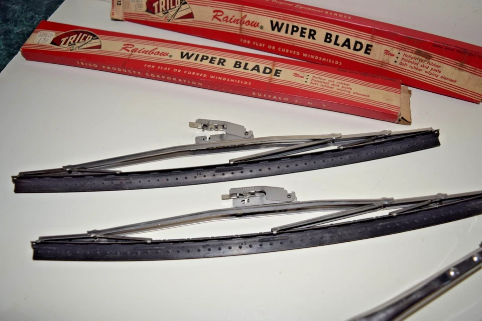 Ford Fairlane Crown Victoria 55 1955 Sunliner limpiaparabrisas brazos y cuchillas par Nuevo de Lote Antiguo Trico Foto 4 de 4