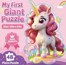 Jumbo Floor Puzzle for Kids,48 Piece Unicorn Large Jigsaw Puzzles,Puzzle for ...