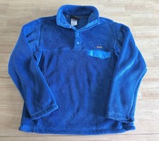 Patagonia Youth XL 14 Toul Quarter Snap Blue Fleece Pullover Sweater